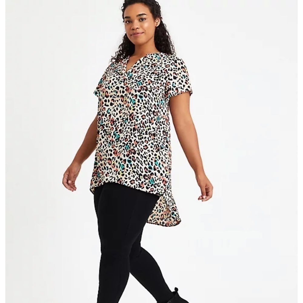 TORRID GEORGETTE HI-LOW TUNIC BLOUSE SIZE 00 (M/L)